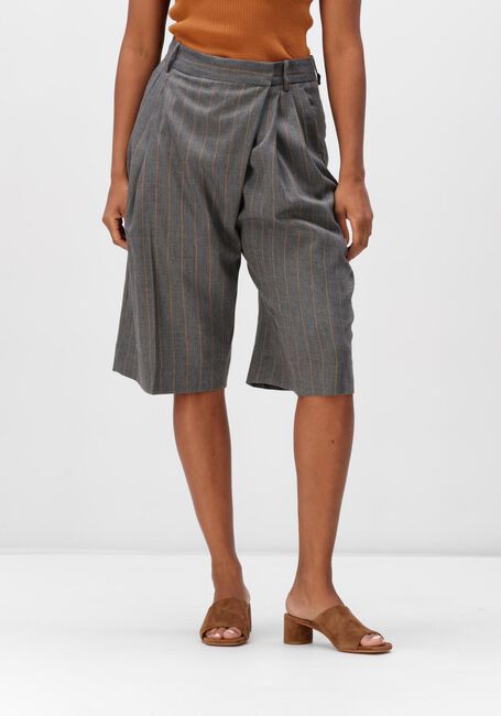 Grijze GANNI Broeken WOOL STRIPENWRAP SHORTS - large