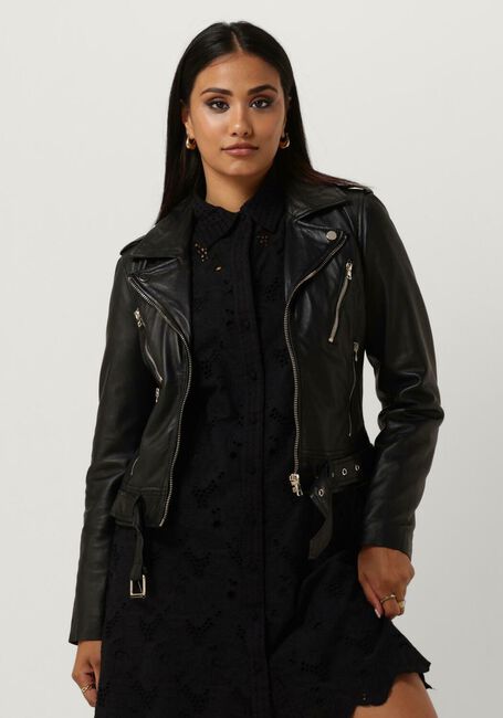 Zwarte IBANA Leren jas MOSS - large