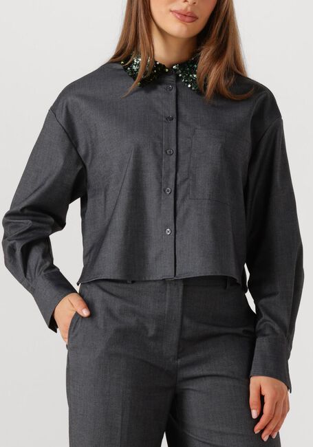 Donkergrijze DANTE6 Blouses CYBELLA EMBELLISHED SHIRT - large