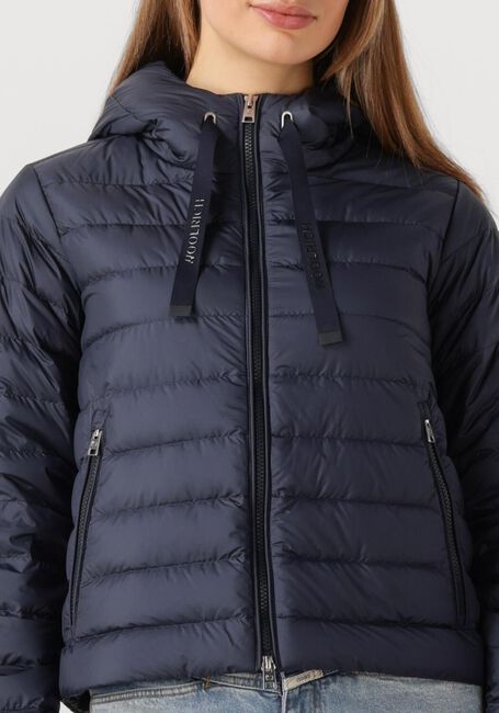 Donkerblauwe WOOLRICH Leren jas QUILTED HOODED JACKET - large