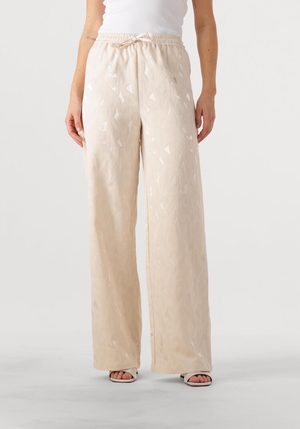 Amaya Amsterdam Wijde Broek Dames Mavis, Maat: L, Kleur: Beige
