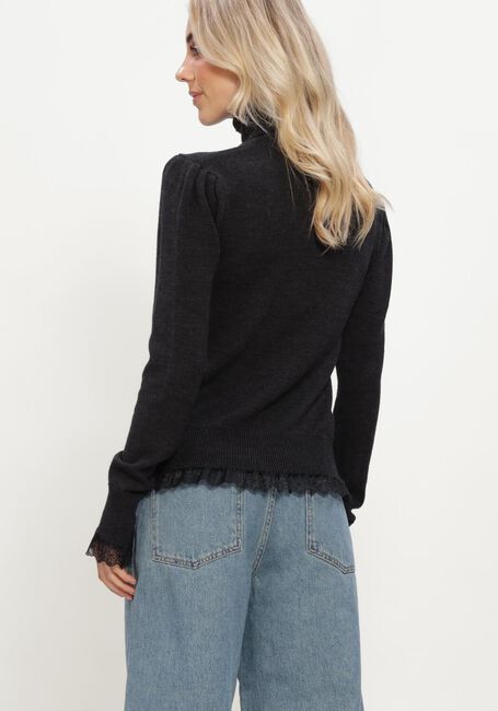 Donkergrijze GANNI Trui MERINO TURTLENECK W LACE DETAILS - large