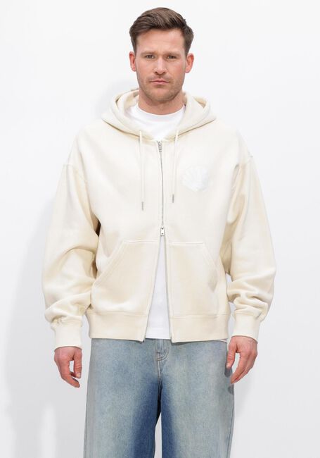 Ecru NEW AMSTERDAM SURF ASSOCIATION Sweater LOGO ZIP HOODIE ECRU/WHITE - large