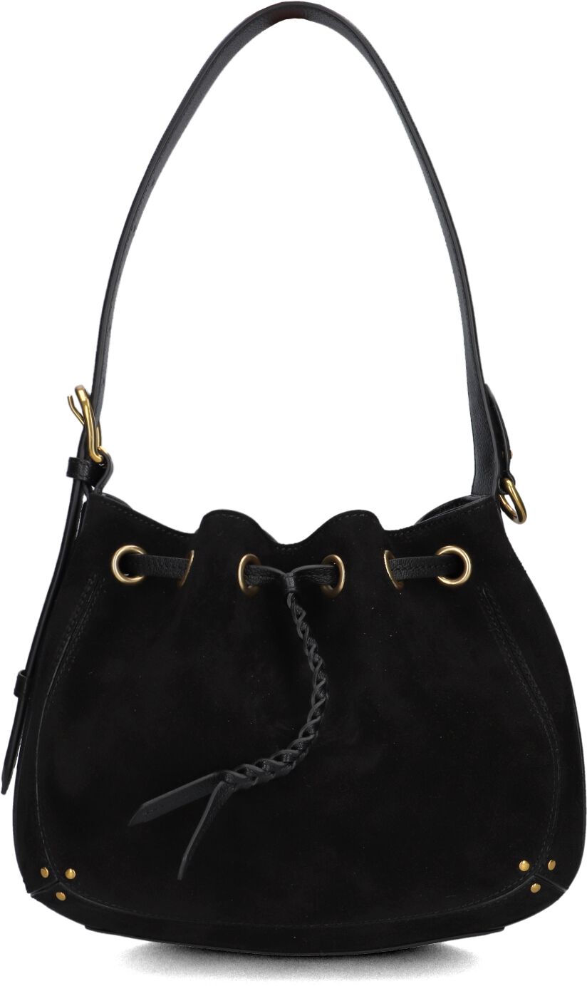 Jérôme Dreyfuss Jérôme Dreyfuss Schoudertas Dames Andy S, Materiaal: Suède, Kleur: Zwart