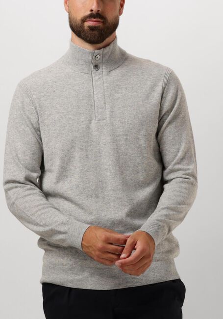 Grijze PROFUOMO Trui PULLOVER HALF ZIP BUTTON - large