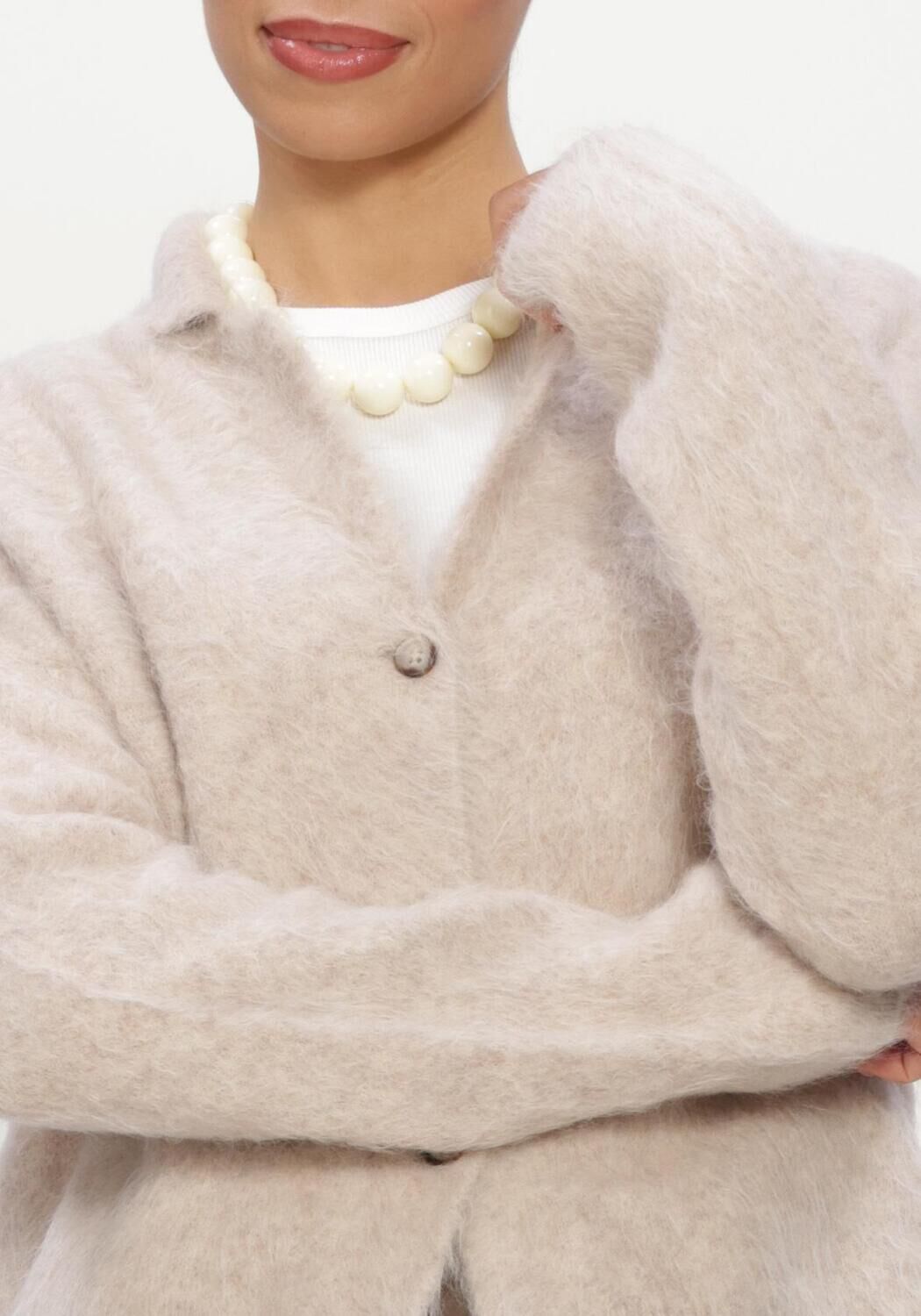 Beige KNIT-TED Vest NIKI CARDIGAN - large