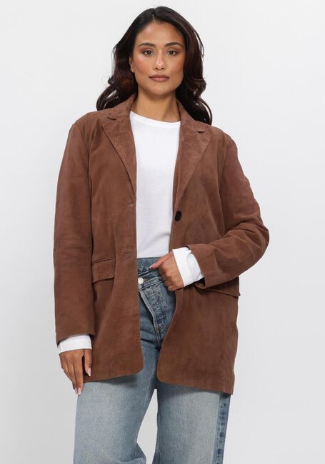 Bruine STUDIO AR Blazer RIVA GOAT SUEDE - large