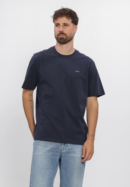 Donkerblauwe NN.07 T-shirt ADAM EMB T-SHIRT 3209 - large