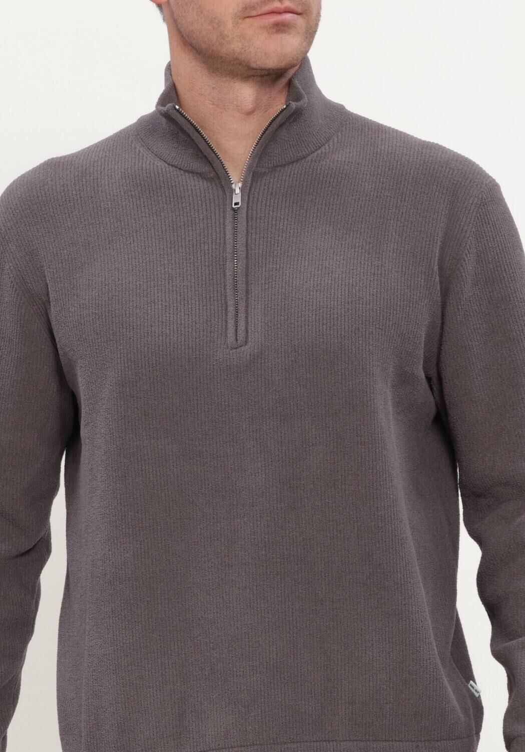 Grijze NN.07 Trui DANNY HALF ZIP 6429 - large