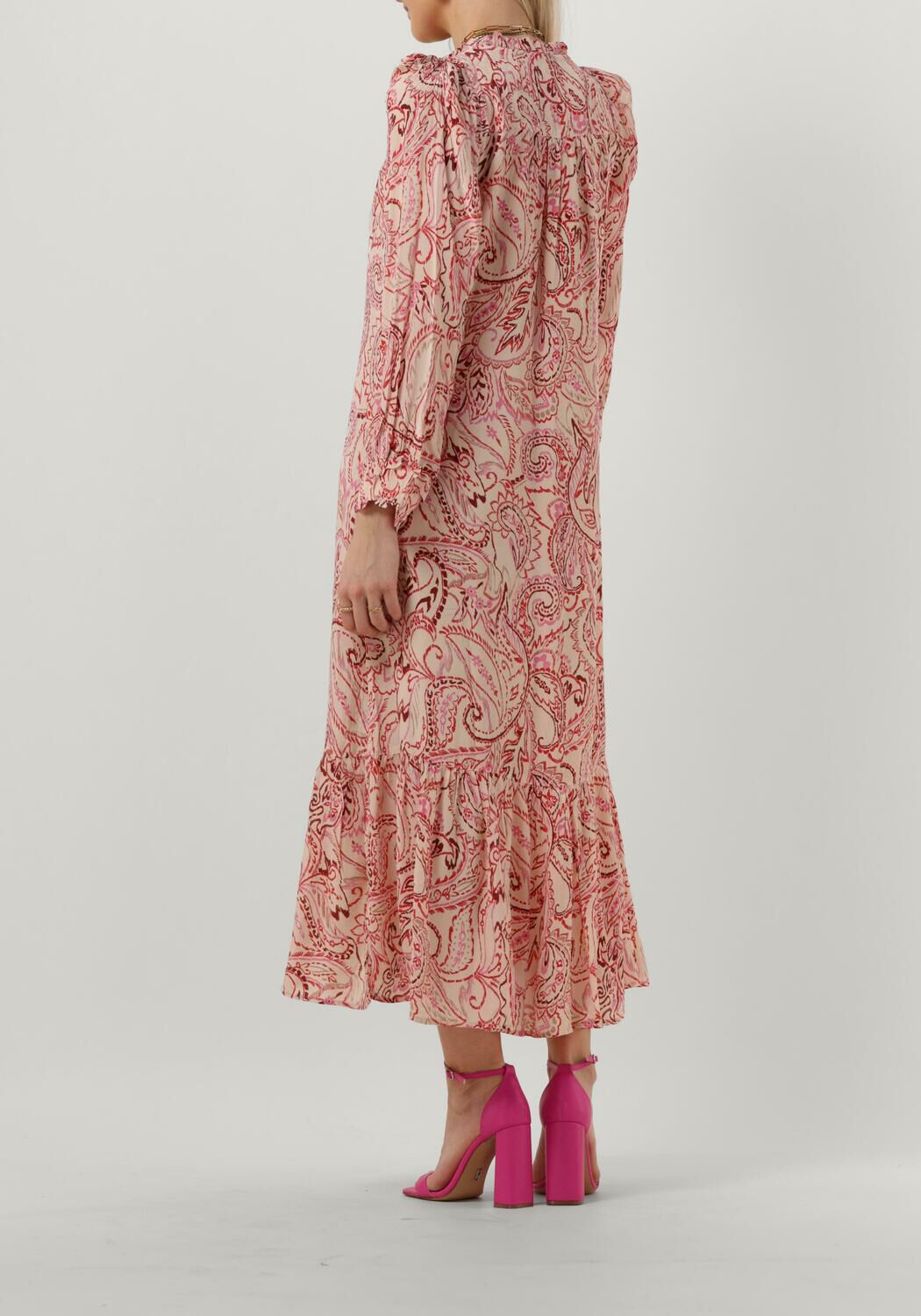 bruine moliin midi jurk rosalie