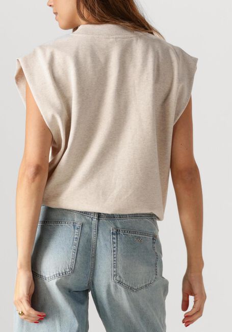 Beige SUMMUM Top SLEEVELESS EMBELLISHED SWEATSHIRT - large