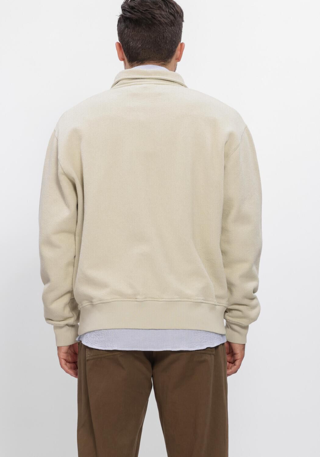 Beige FOR&Eacute;T Trui RAIN HALFZIP SWEATSHIRT - large