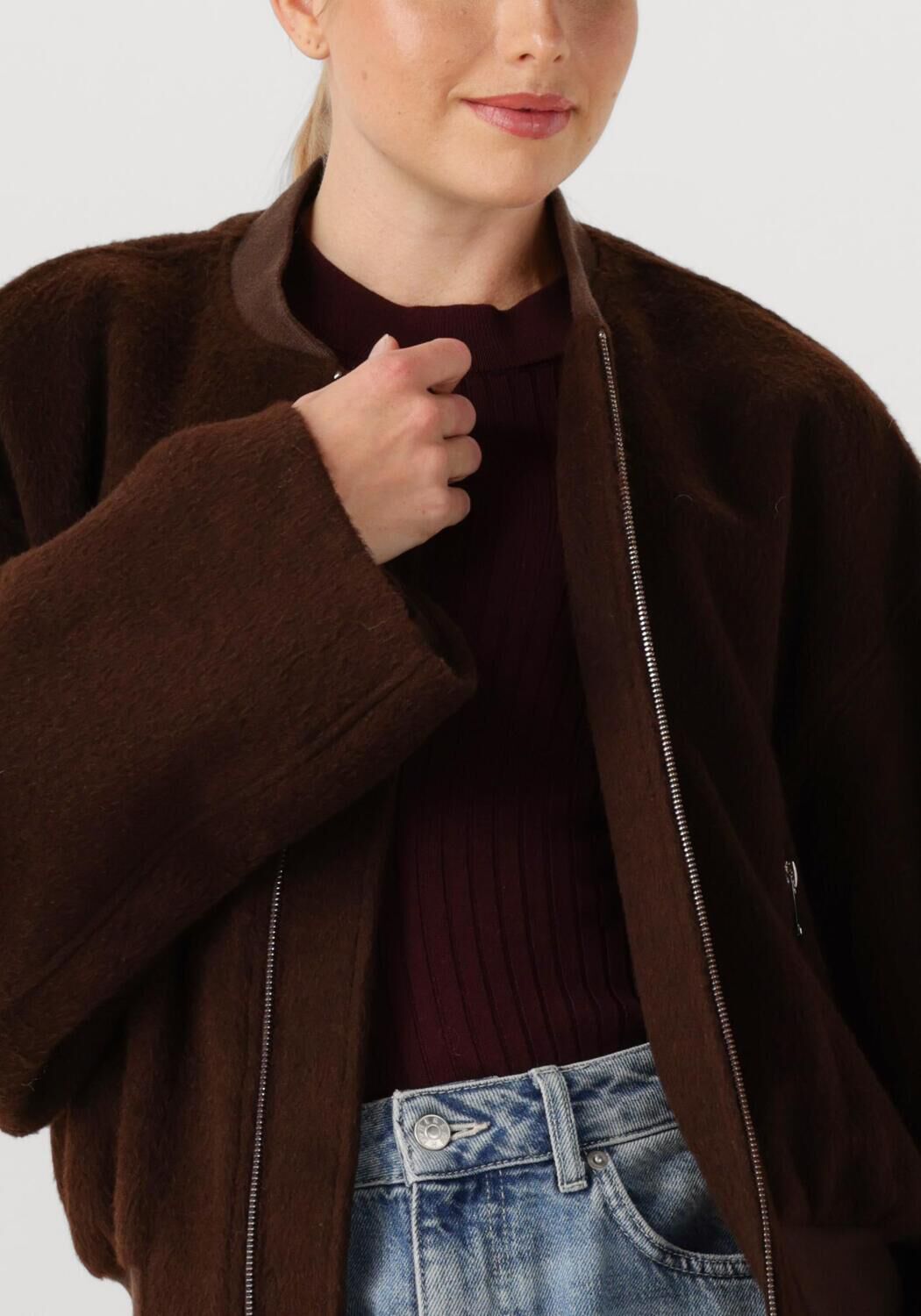 Bruine HERSKIND Jassen MONICA WOOL BOMBER JACKET - large