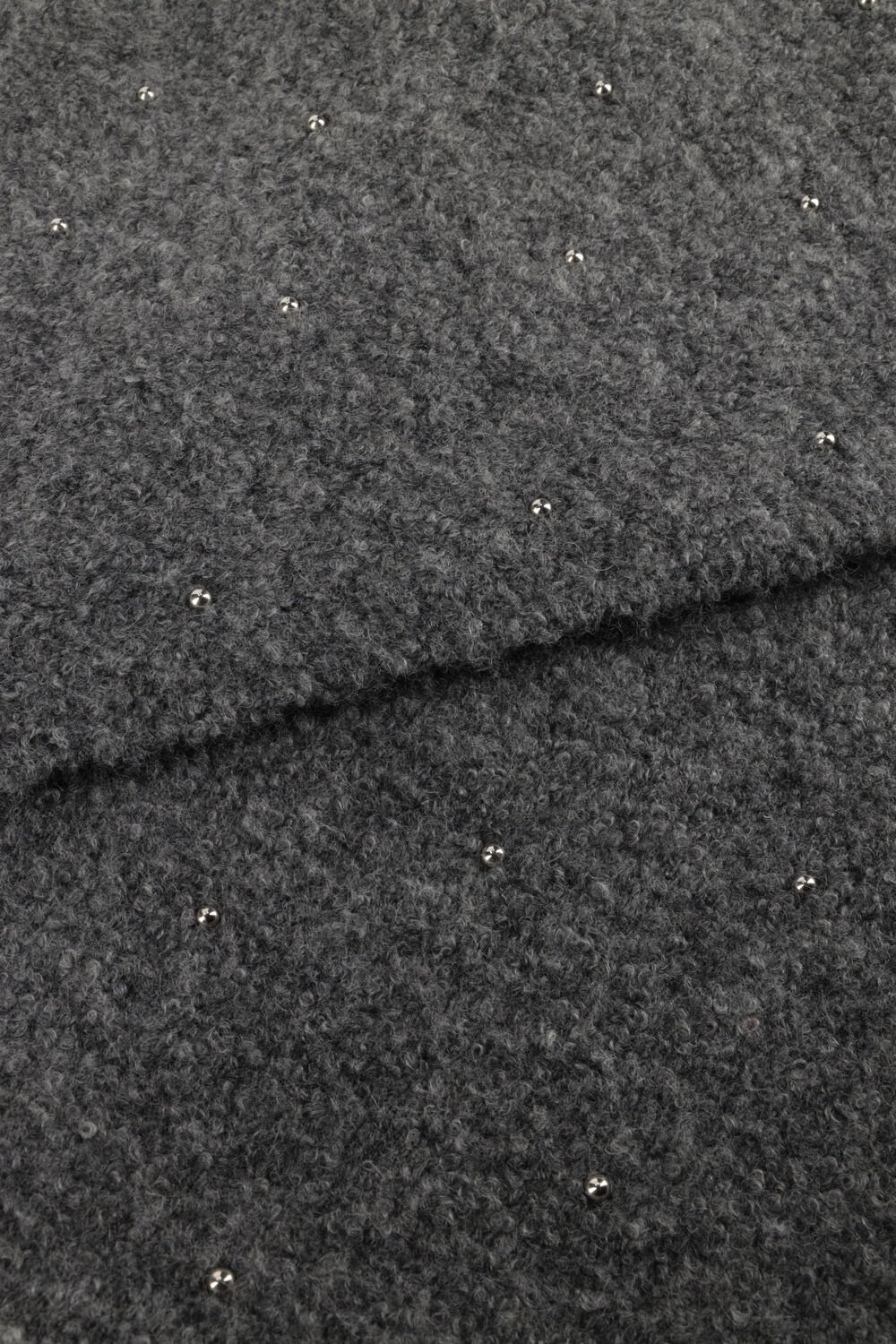 Donkergrijze STUDIO AR Sjaal ALICE BOUCLE KNIT - large