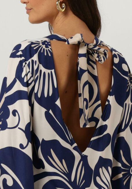 Blauwe ACCESS Midi jurk LOOSE PRINTED DRESS - large