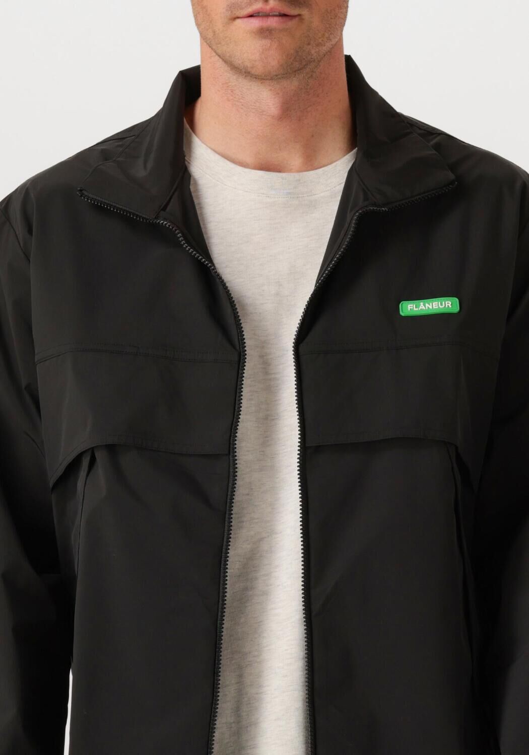 Zwarte FLANEUR Jack BADGE TRACK JACKET - large
