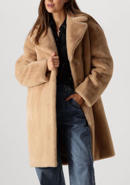 Beige STAND STUDIO Faux fur jas CAMILLE COCOON COAT - large