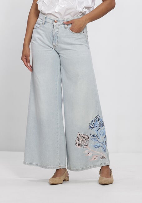 Blauwe CAMBIO Wide jeans PALAZZO CROPPED BLUMENSTICK - large