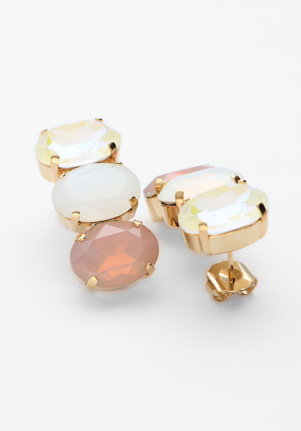 Multi LOTT. GIOIELLI Oorbellen VERTICAL OVAL THREE STONES M - large