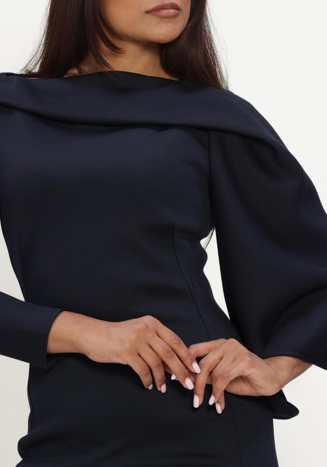 Donkerblauwe NATAN Midi jurk ROBE DROITE - large