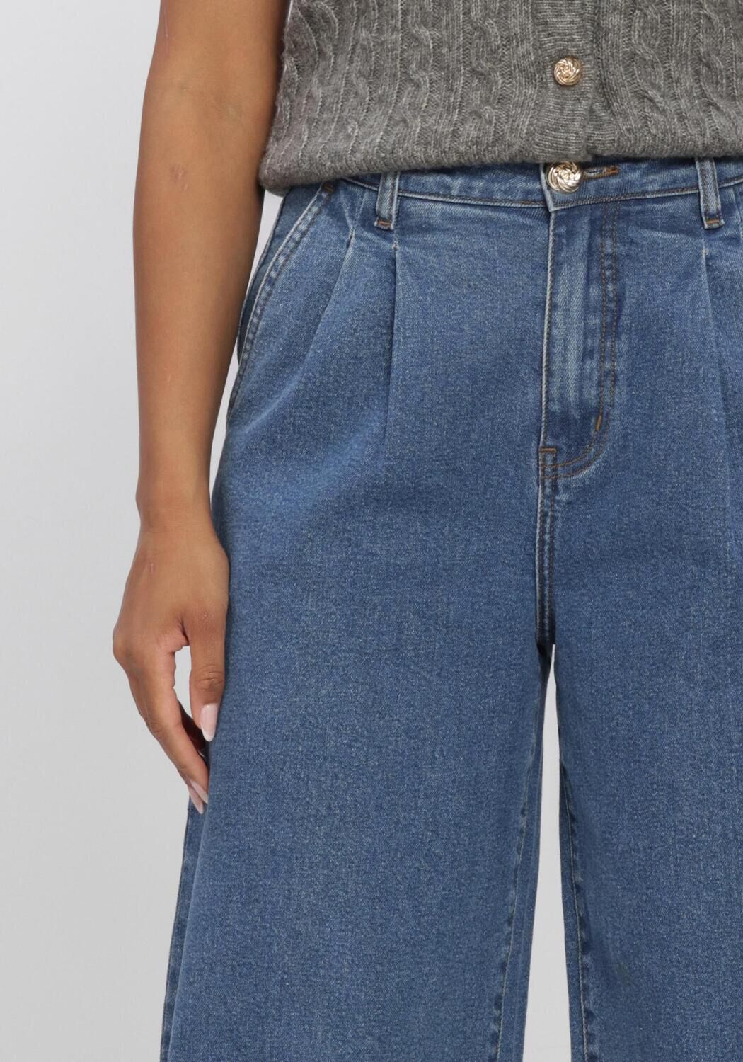 Blauwe AMAYA AMSTERDAM Wide jeans ARIA PANTS - large