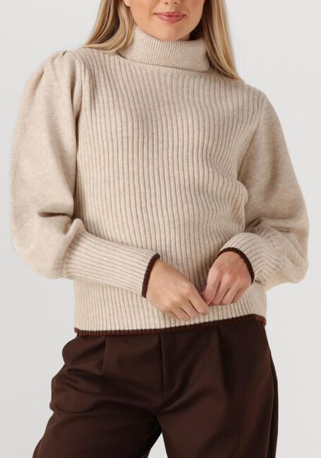 Beige CO'COUTURE Trui ROW PUFF RIB ROLLNECK - large
