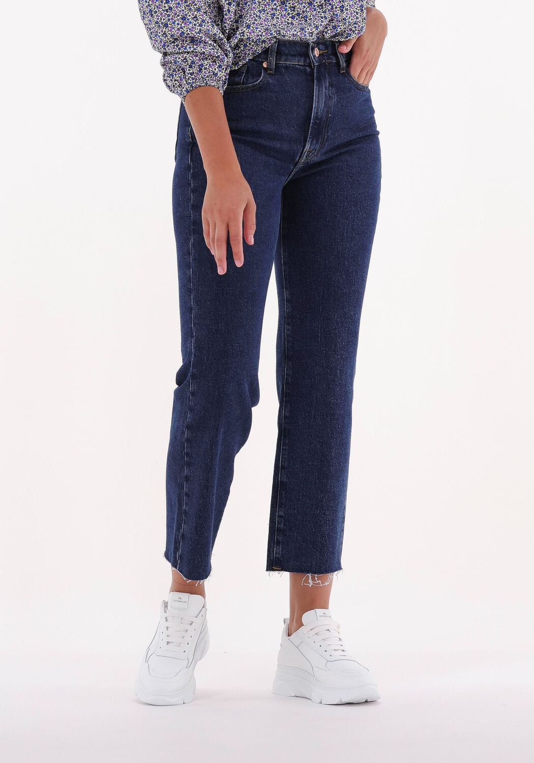 7 for all Mankind Straight Leg Jeans Dames Logan, Maat: 29, Kleur: Donkerblauw