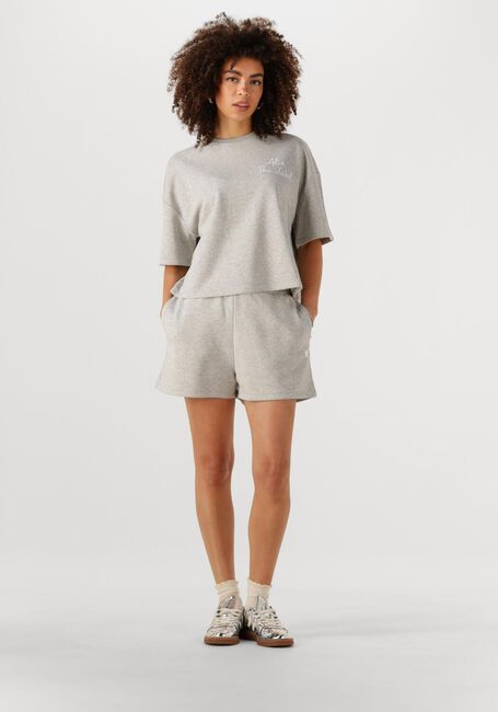 Lichtgrijze ALIX THE LABEL T-shirt LADIES KNITTED SWEAT T-SHIRT - large