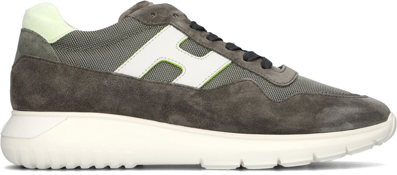 Hogan Lage Sneakers Heren Hxm3710eg30, Maat: 42,5, Materiaal: Suède, Kleur: Groen