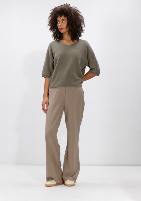 Taupe CAMBIO Wijde broek AMELIE - large