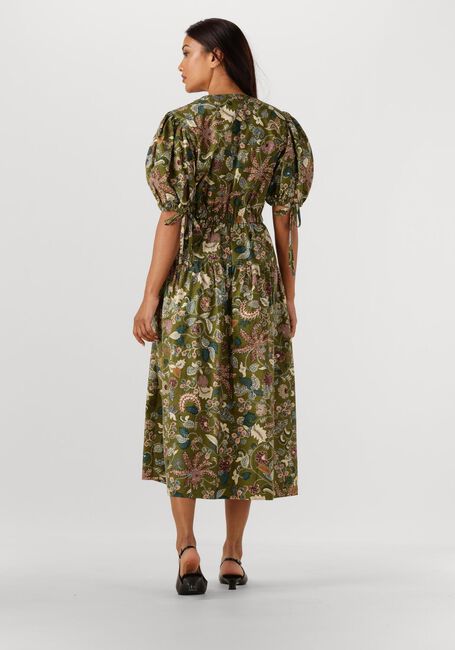 Groene ULLA JOHNSON Midi jurk ADRIANA SHORT SLEEVE MIDI DRESS - large