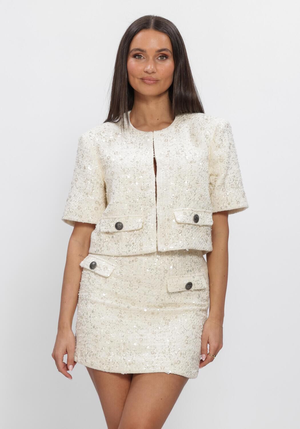Gestuz Blazer Dames Gzchanaya Ss Jacket, Maat: 34, Kleur: Creme afbeelding 1
