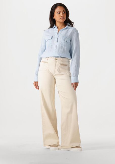 Lichtblauwe MOS MOSH Blouses MMENNA LINEN POCKET BLOUSE - large
