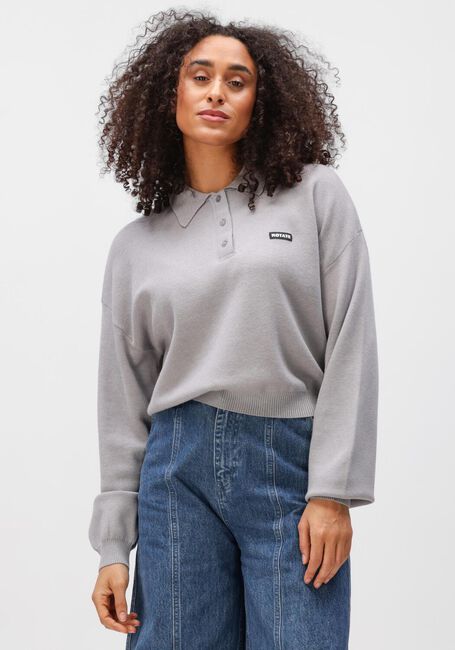 Grijze ROTATE Trui SLINKY KNIT POLO - large