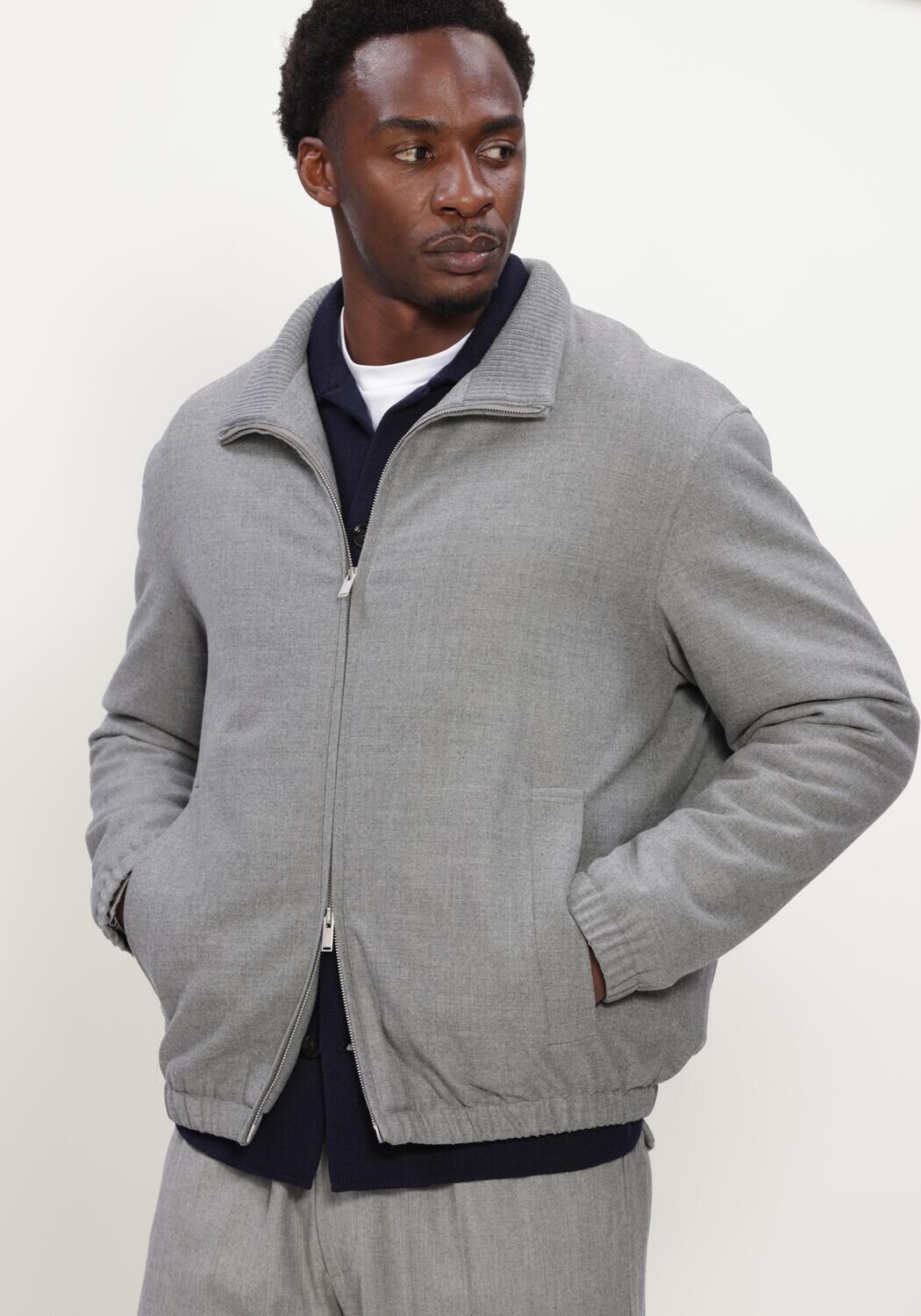 Lichtgrijze LARDINI Jack GIUBBINO UOMO - large