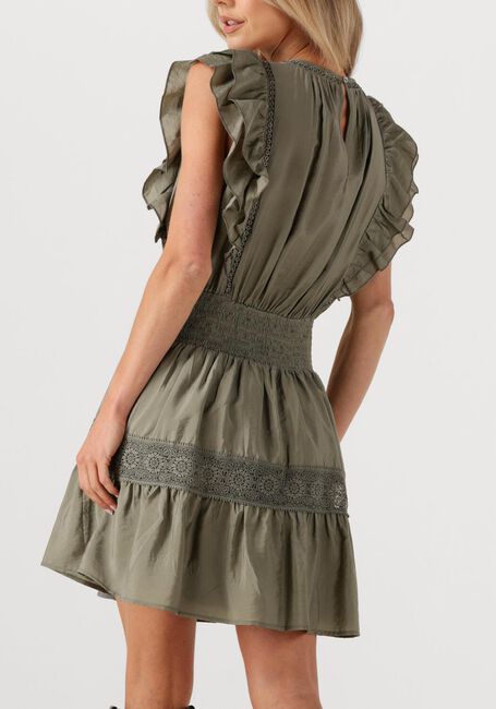 Khaki CO'COUTURE Mini jurk CALLUMCC FRILL PINTUCK DRESS - large
