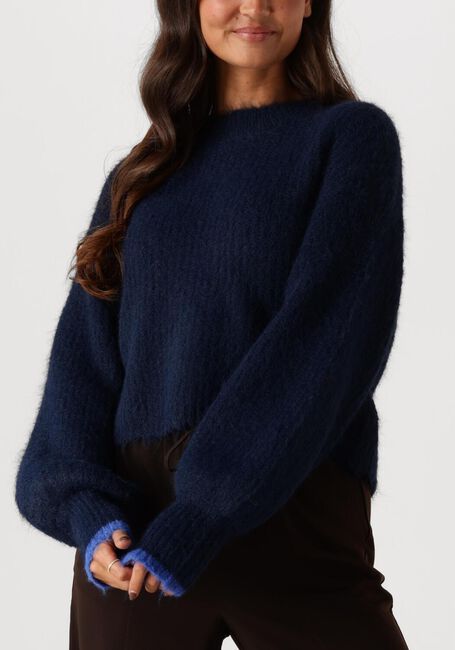 Donkerblauwe CO'COUTURE Truien/vesten CORALEE CROP KNIT - large