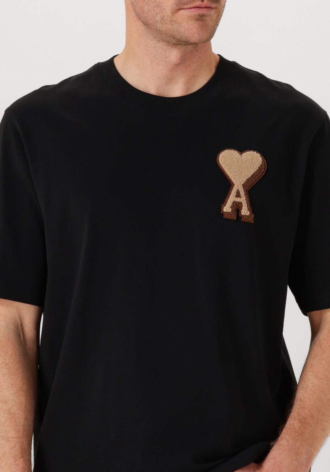 Zwarte AMI PARIS T-shirt TEESHIRT PATCH - large