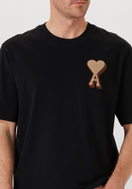 Zwarte AMI PARIS T-shirt TEESHIRT PATCH - large