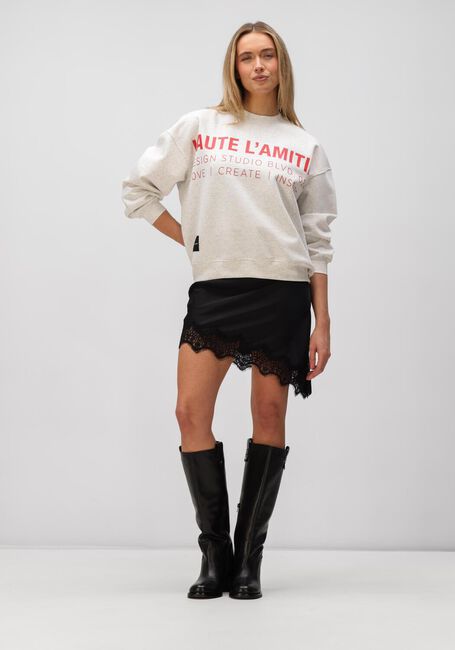 Zwarte HAUTE L'AMITI&Eacute; Mini jurk NAOMI ASYM LINGERIE DRESS - large