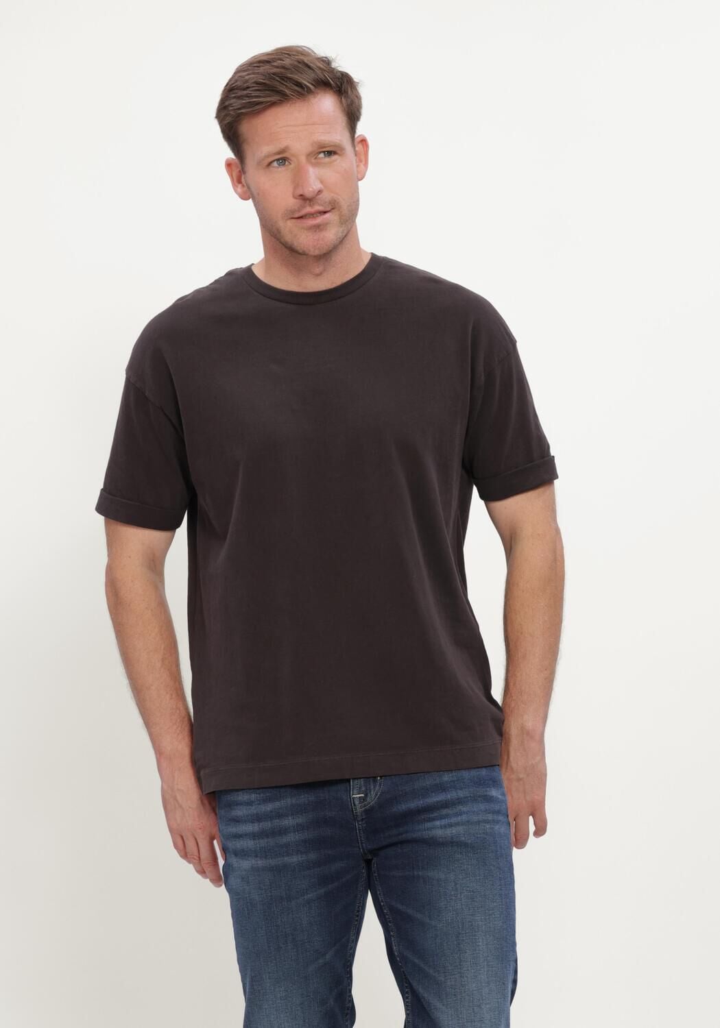 Bruine DRYKORN T-shirt THILO - large
