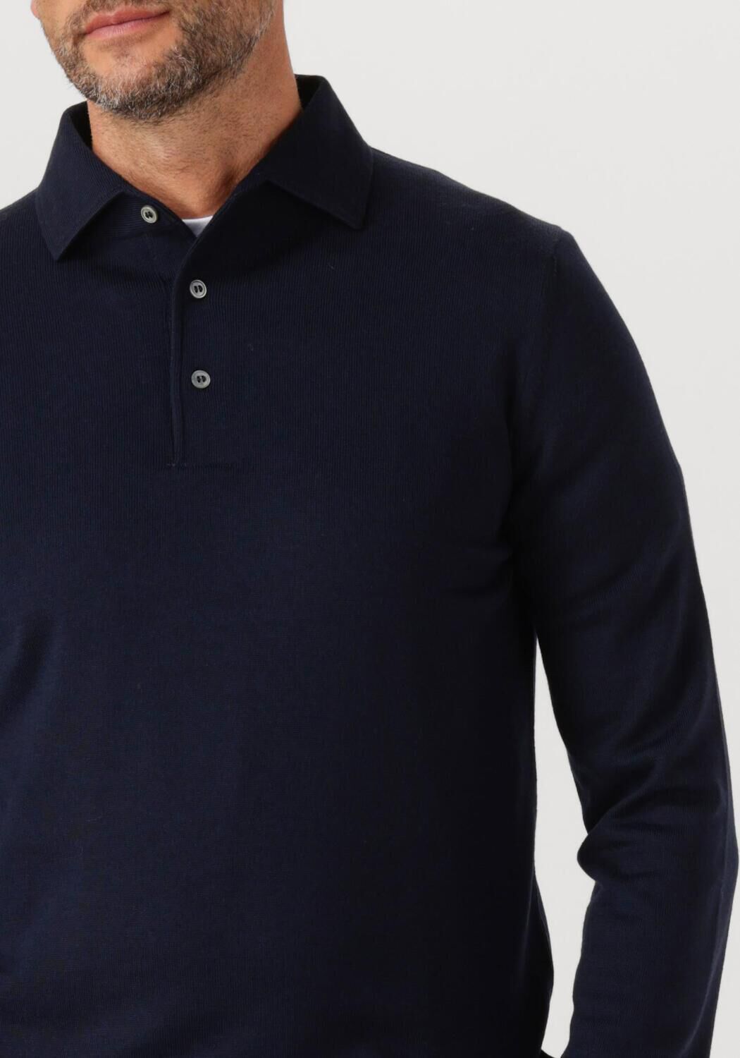 Donkerblauwe GRAN SASSO Polo POLO L SLV - large