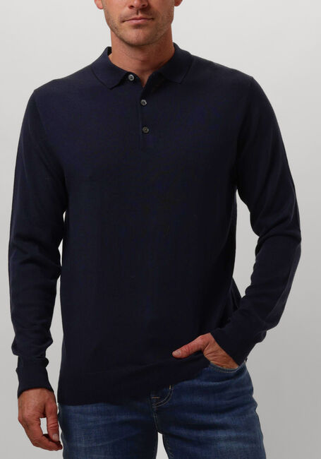 Donkerblauwe PROFUOMO Polo POLO LONG SLEEVE - large