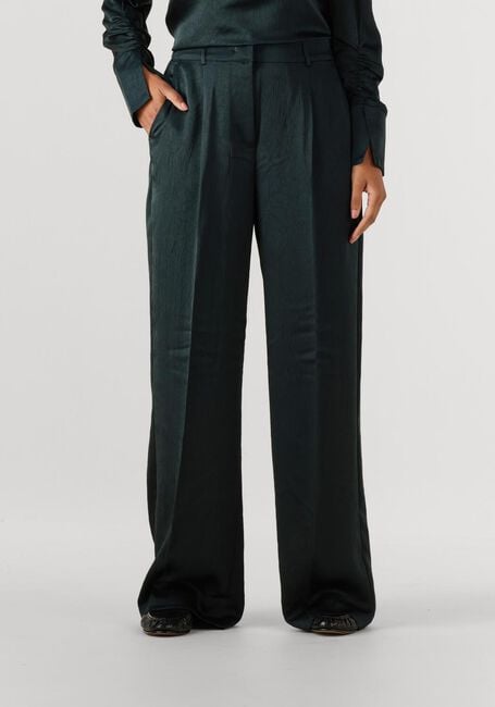 Donkergroene DANTE6 Wijde broek JULES CREASED SATIN PANTS - large