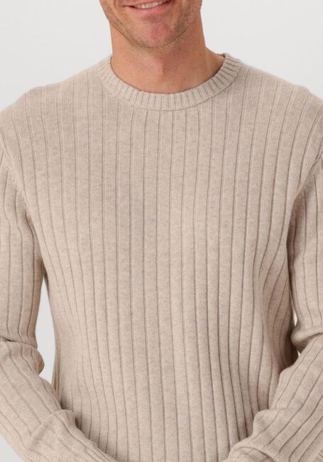 Beige PROFUOMO Trui PULLOVER CREW NECK WOOL BLEND - large