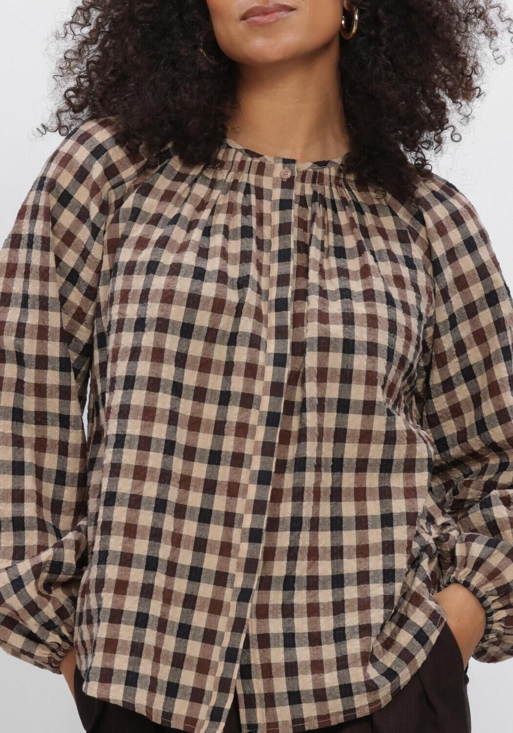 Bruine AIMEE THE LABEL Blouses PEERW6 BLOUSE - large