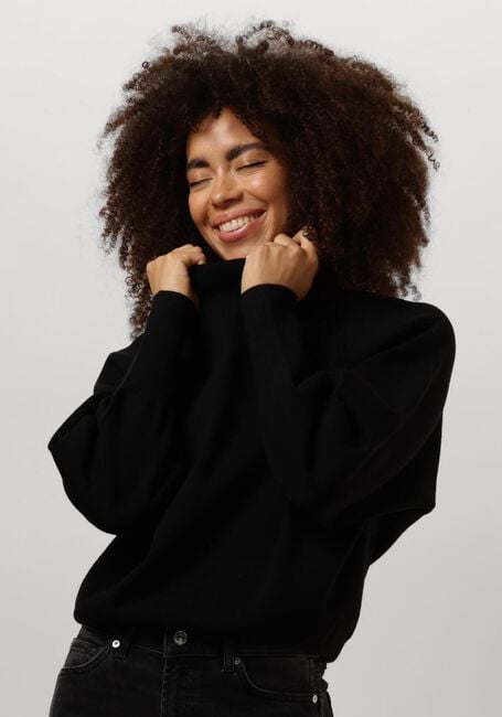 Zwarte SECOND FEMALE Trui OCTAVIA KNIT T-NECK - large