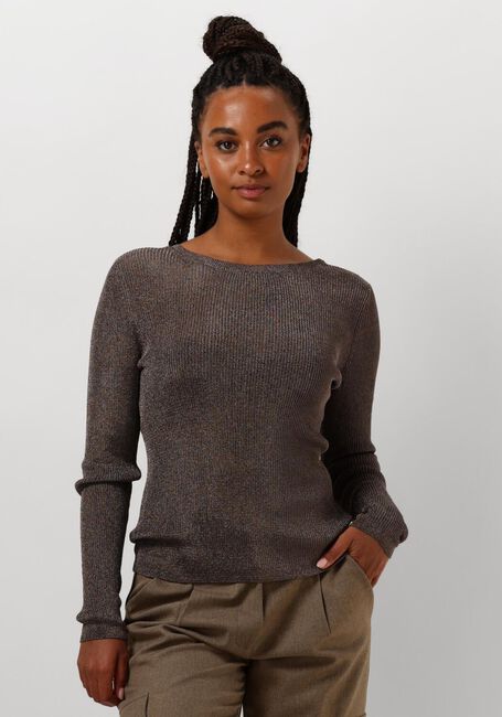 Grijze GESTUZ T-shirt SILVIGZ DEEP BACK BLOUSE - large