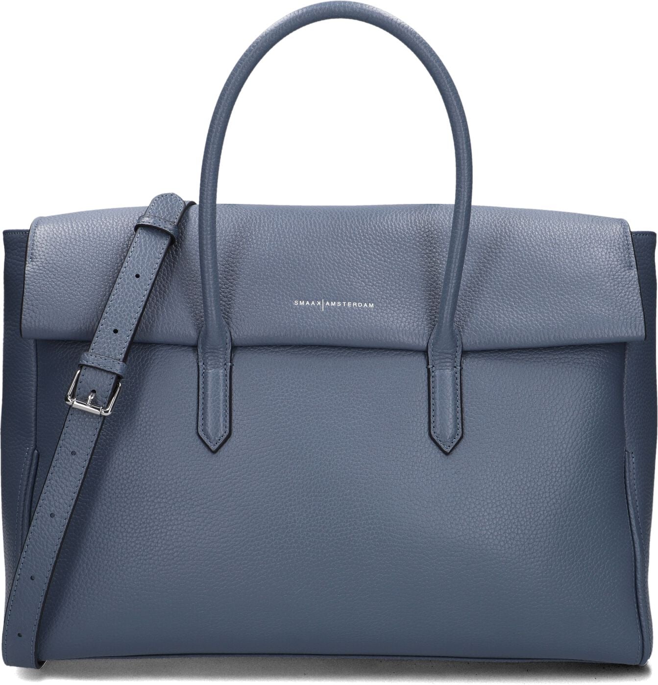 Smaak Amsterdam Smaak Amsterdam Schoudertas Dames Barbara Xl, Materiaal: Leer, Kleur: Blauw