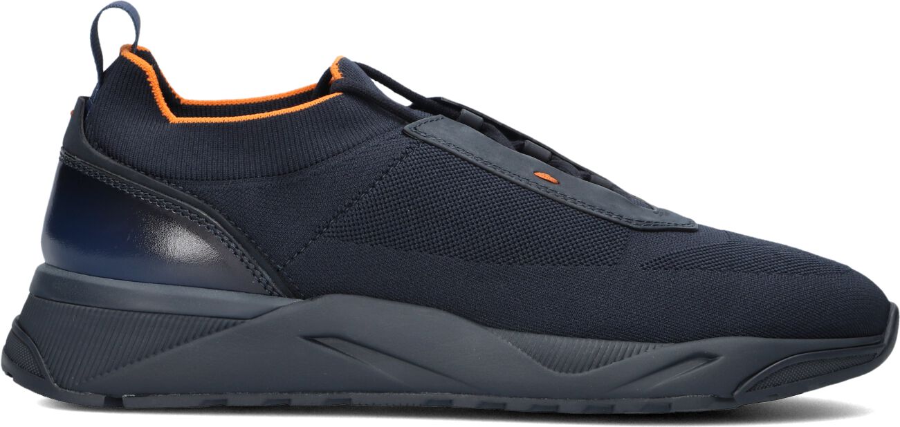 Santoni Lage Sneakers Heren 21601, Maat: 43, Materiaal: Textiel, Kleur: Blauw